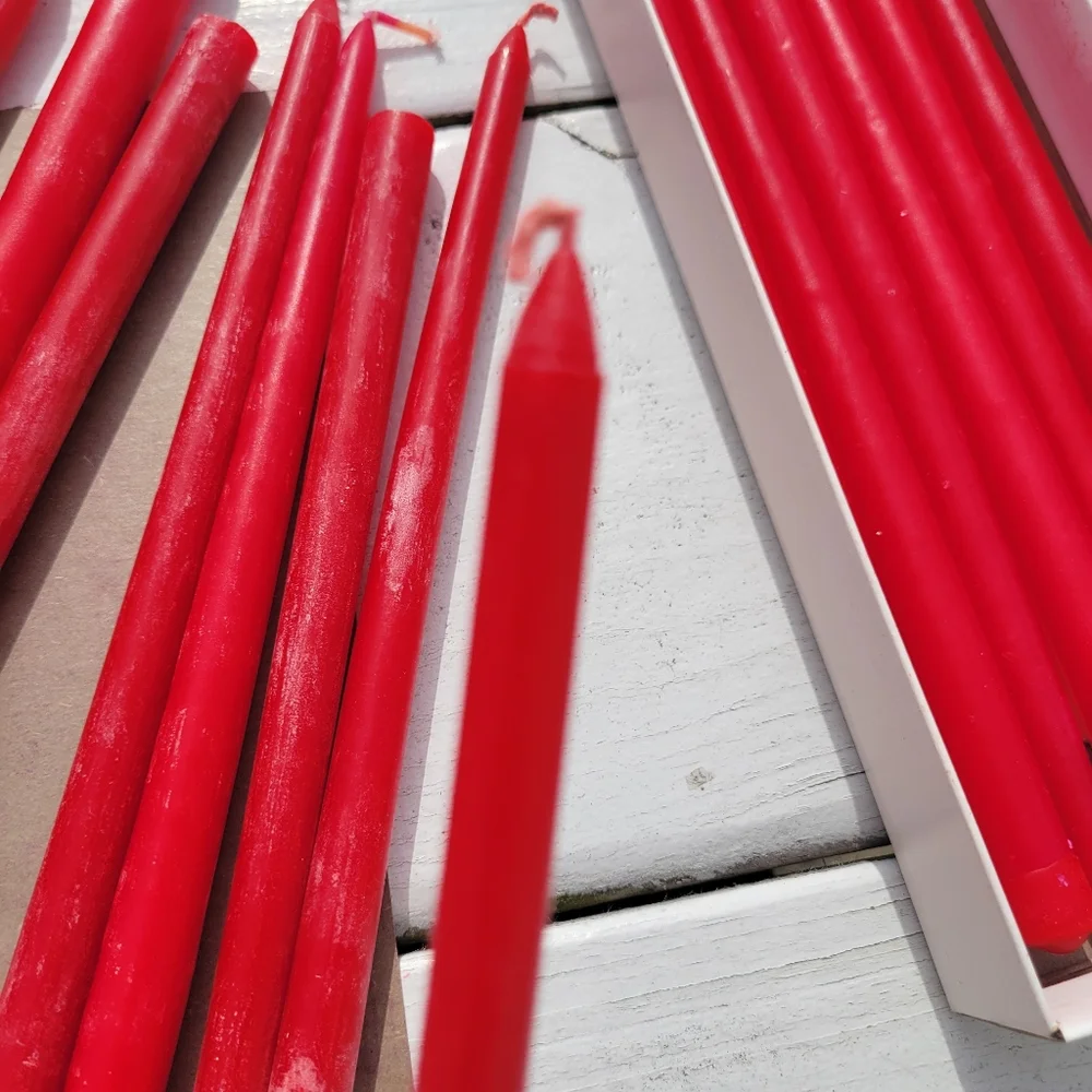 Paragon Red Taper Candles in Original Box ~ 14ct ~ Hand Dipped Tapers '70s-80s?